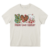 Cream Easter Day Peace love Easter Heavy Core Tee - OliviaCreatesArt