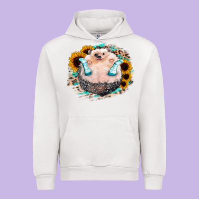 Sunflower Leopard Hedgehog Urban Hoodie Designed By Jasminsmagicworld