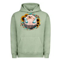Pigment Oil Green Sunflower Leopard Hedgehog Urban Hoodie - Jasminsmagicworld