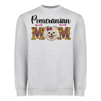 Heather Grey western mom pomeranian Heavyweight Sweatshirt - RanaPortraitStore