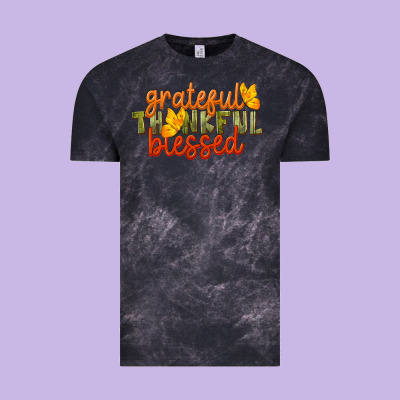Fall Grateful Thankful Blessed Vintage Tee Designed By Lillyallendesigns