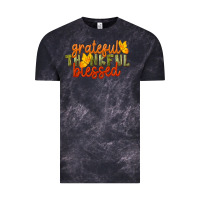Cloud Black Fall Grateful Thankful Blessed Vintage Tee - LillyAllenDesigns