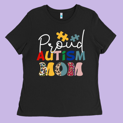 Proud Autism Mom Leopard Pattern Design Autism Awa Ladies Tee Designed By Cowhidedigitalart