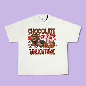 Chcolate Is My Valentine Urban Heavy Tee Designed By Cowhidedigitalart