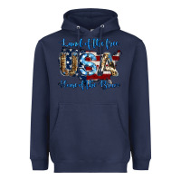 Navy land of the free home of the brave american flag background Heavyweight Hoodie - Jasminsmagicworld