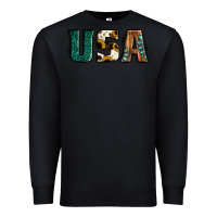 Black usa basic bold font western Premium Sweatshirt - Jasminsmagicworld