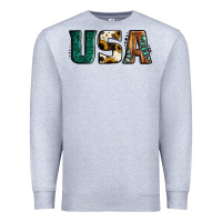 Heather Grey usa basic bold font western Premium Sweatshirt - Jasminsmagicworld