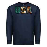 Navy usa basic bold font western Premium Sweatshirt - Jasminsmagicworld