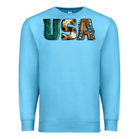 Ocean Blue usa basic bold font western Premium Sweatshirt - Jasminsmagicworld