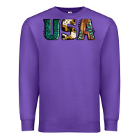Purple usa basic bold font western Premium Sweatshirt - Jasminsmagicworld