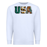 Usa Basic Bold Font Western Premium Sweatshirt | Teevron