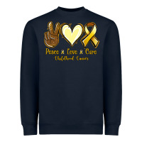 Peace Love Cure Childhood Cancer Heavyweight Sweatshirt | Teevron