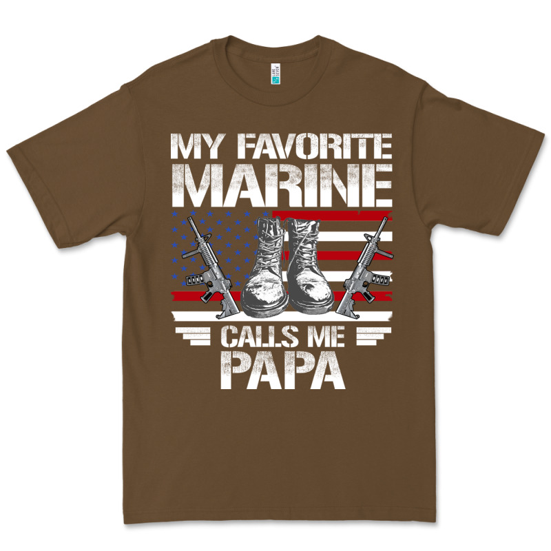Marine Papa, Gifts My Favorite Marine Calls Me Pa Pa Military Mother Premium Tee by artisFamous | Teevron