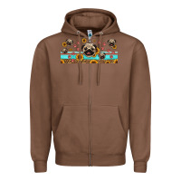 Chestnut western pug dogs Zipper Hoodie - Jasminsmagicworld