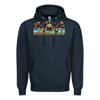Navy western pug dogs Zipper Hoodie - Jasminsmagicworld