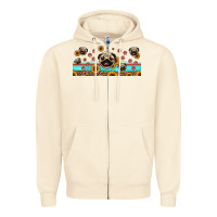 Sandshell western pug dogs Zipper Hoodie - Jasminsmagicworld