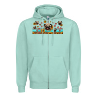 Seafoam western pug dogs Zipper Hoodie - Jasminsmagicworld