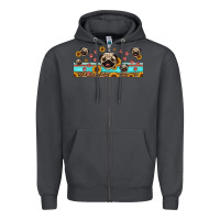 Smoke western pug dogs Zipper Hoodie - Jasminsmagicworld