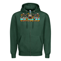 Sports Green western pug dogs Zipper Hoodie - Jasminsmagicworld