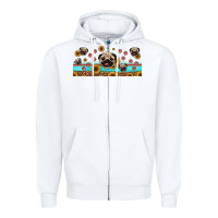 White western pug dogs Zipper Hoodie - Jasminsmagicworld