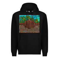 Black custom cactus and sunflowers leopard turquoise Premium Hoodie - Artiststas