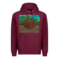 Burgundy custom cactus and sunflowers leopard turquoise Premium Hoodie - Artiststas