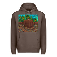 Coffee custom cactus and sunflowers leopard turquoise Premium Hoodie - Artiststas