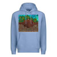 Colony Blue custom cactus and sunflowers leopard turquoise Premium Hoodie - Artiststas