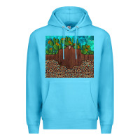 Ocean Blue custom cactus and sunflowers leopard turquoise Premium Hoodie - Artiststas