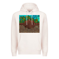 Pale Pink custom cactus and sunflowers leopard turquoise Premium Hoodie - Artiststas