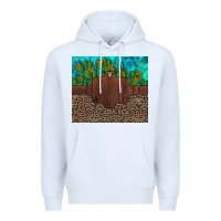 White custom cactus and sunflowers leopard turquoise Premium Hoodie - Artiststas