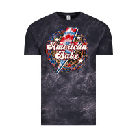 Cloud Black Western American Babe Patriotic Vintage Tee - LillyAllenDesigns