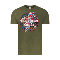 Vintage Olive Western American Babe Patriotic Vintage Tee - LillyAllenDesigns