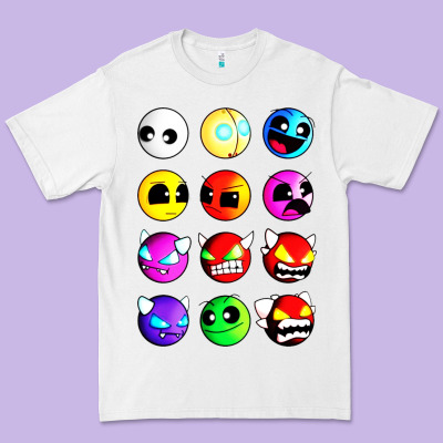 Geometry Dash Difficulty  Faces Premium Tee Designed By Artisfamous
