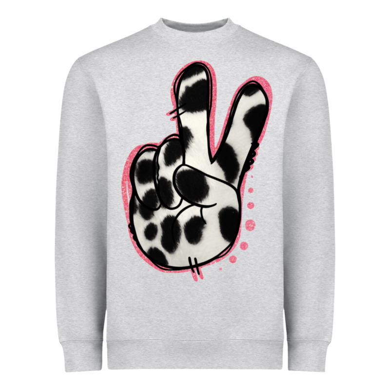Black White Dalmatian Peace Sign Heavyweight Sweatshirt by Jasminsmagicworld | Teevron