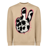 Mushroom Black White Dalmatian Peace Sign Heavyweight Sweatshirt - Jasminsmagicworld