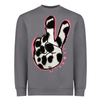 Storm Black White Dalmatian Peace Sign Heavyweight Sweatshirt - Jasminsmagicworld