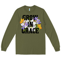 Army Green Grow In Grace Long Sleeve Tee - LillyAllenDesigns