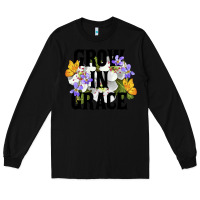 Black Grow In Grace Long Sleeve Tee - LillyAllenDesigns