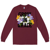 Burgundy Grow In Grace Long Sleeve Tee - LillyAllenDesigns