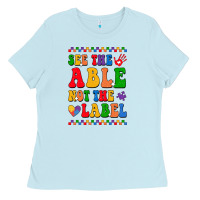 Baby Blue see the able not the label Ladies Tee - CowhideDigitalArt