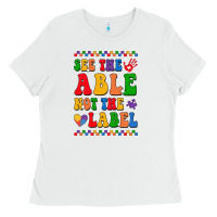 White see the able not the label Ladies Tee - CowhideDigitalArt