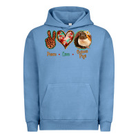 Pigment Pebble Blue Peace Love Guinea Pigs Urban Hoodie - Jasminsmagicworld