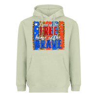 Matcha land of the free th of july brushstroke Heavyweight Hoodie - Jasminsmagicworld