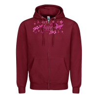 Burgundy hope breast cancer butterfly Zipper Hoodie - Jasminsmagicworld