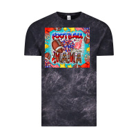 Cloud Black Football Mama Vintage Tee - CowhideDigitalArt