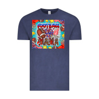 Vintage Denim Football Mama Vintage Tee - CowhideDigitalArt