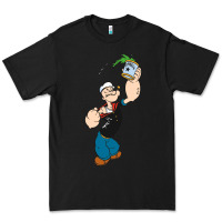 Black Popeye Spinach Retro Mens Funny Premium Tee - artisFamous