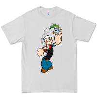 Dove Grey Popeye Spinach Retro Mens Funny Premium Tee - artisFamous