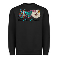 Black peace love pomeranian Heavyweight Sweatshirt - RanaPortraitStore